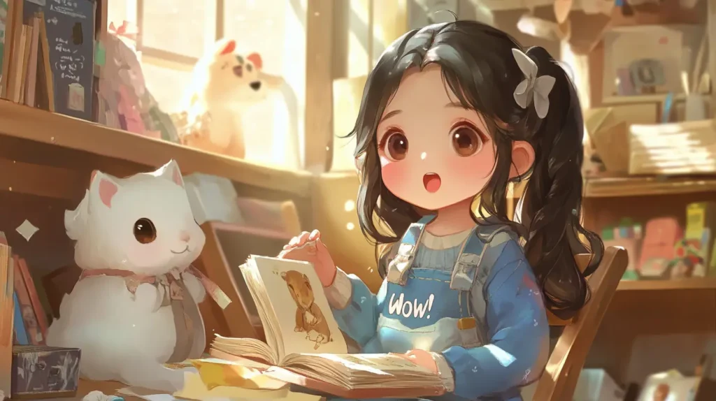 놀라움을 영어로 표현하는 다양한 방법! 원어민처럼 자연스럽게 놀라움을 표현해보세요! 2 놀라움을 표현하는 여자 아이의 모습, 애니메이션