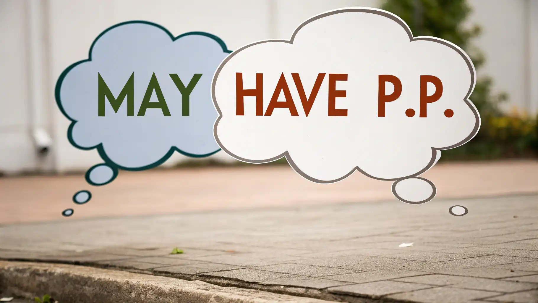 May have vs Might have: 과거 추측, 제대로 알고 사용하기 'May have'와 'Might have' 영어 표현의 차이와 과거 추측 활용법을 설명하는 개념적인 이미지.
