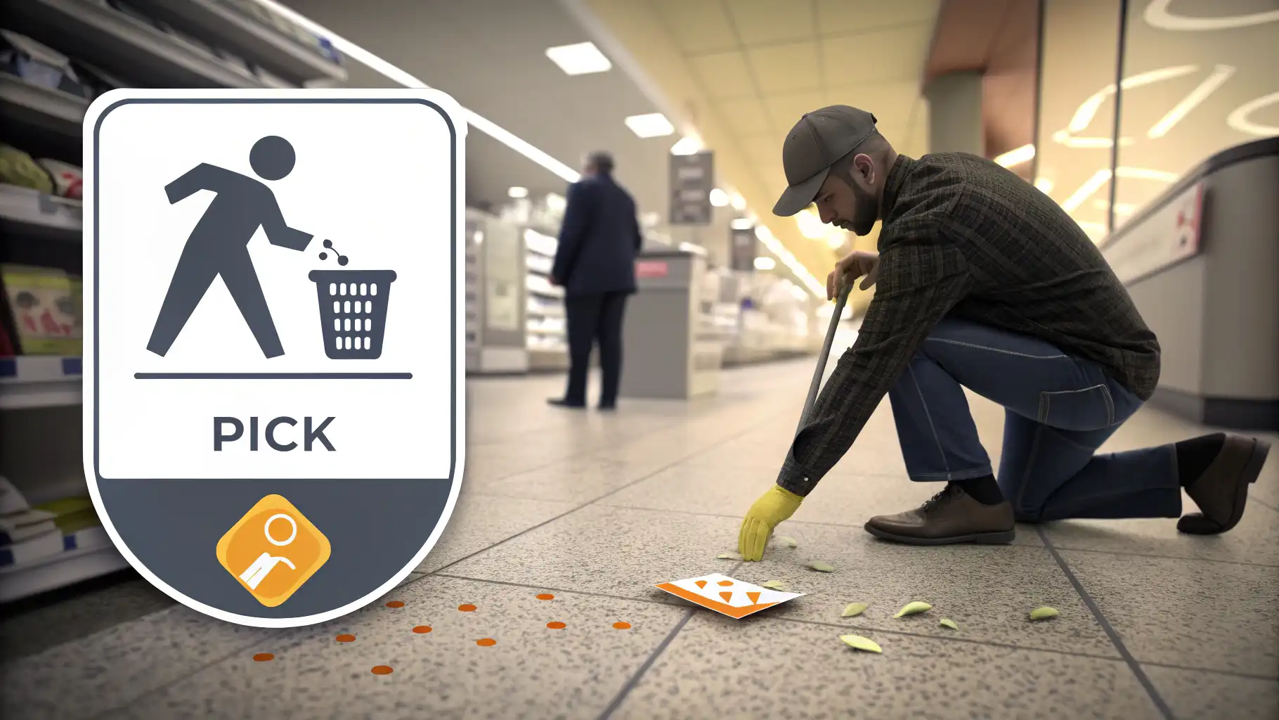 Pick up vs. Pick out: 헷갈리는 영어 표현 완벽 정리! 집기와 선택 표현 마스터하기 'Pick up'과 'Pick out'의 의미 차이를 시각적으로 보여주는 아이콘 비교 이미지.