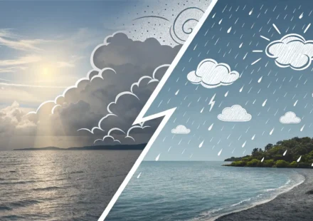 “Although”와 “Even though”, 뭐가 다를까? 양보 표현 완벽 정리 Although와 Even though의 뉘앙스 차이와 강조의 정도를 시각적으로 대비하여 보여주는 이미지