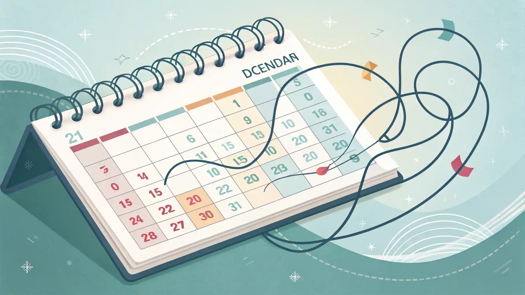 As and when 구문: ~할 때, ~하는 대로를 표현하는 방법 영어로 유연한 시간 개념을 나타내는 화살표가 그려진 달력과 영어 학습 아이콘 이미지