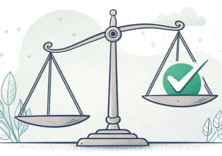 Either vs. Also: 긍정과 부정의 ‘또한’, 완벽하게 구분하기! 긍정 동의(녹색 체크 표시)와 부정 동의(빨간색 엑스 표시)를 비교하는 저울 아이콘 영어 표현 학습 썸네일