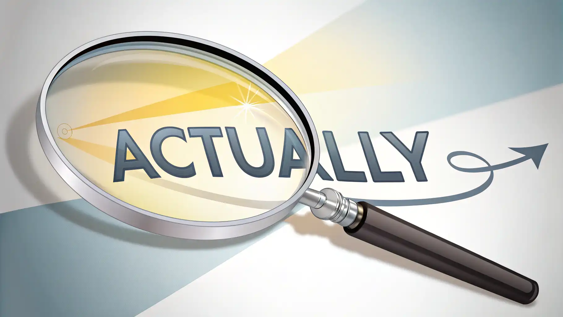 Actually vs Really: 정확하게 구분하고 강조하는 법 영어 표현 Actually와 Really의 차이점을 돋보기로 비교하는 이미지, 사실 및 강조 표현 학습.