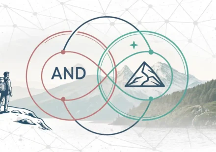 And와 Plus, 언제 어떻게 다를까? 연결/부가 표현 완벽 정리 연결과 부가를 나타내는 추상적인 도형 이미지, 영어 표현 'And'와 'Plus'의 차이 및 활용법 설명.