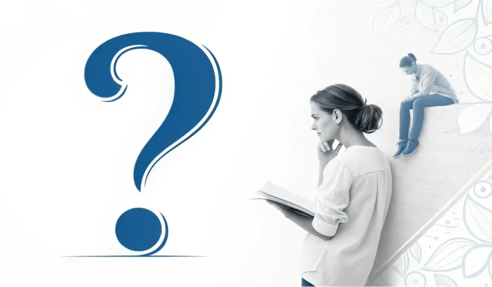 영어로 답변하는 법: 상황별 필수 표현 총정리 영어로 질문에 답하는 방법을 상징하는 물음표와 체크 표시가 있는 말풍선 아이콘.