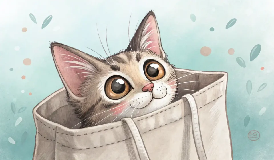 비밀 누설? ‘Let the cat out of the bag’ 영어 표현 완벽 정복! 가방에서 고양이가 고개를 내밀고 있는 모습, 영어 비밀 누설 표현 'Let the cat out of the bag' 관련 이미지