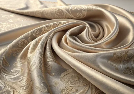 실크 영어로? 고급스러운 이 단어, 정확하게 알아보세요! 고급스러운 실크 원단 질감과 영어 학습을 상징하는 아이콘이 함께 있는 이미지