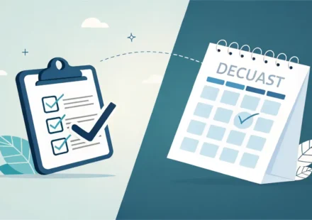 Beforehand vs. In Advance: 미리 준비할 때 쓰는 영어 표현 완벽 정리 체크리스트 아이콘과 특정 날짜 이전임을 나타내는 달력 아이콘으로 'beforehand'와 'in advance'의 뉘앙스 차이를 시각적으로 표현한 이미지.