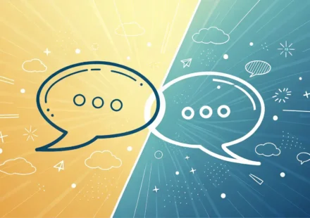 “Ever before”와 “Previously”의 차이점과 과거 경험 표현 영어로 두 개의 말풍선 아이콘이 나란히 놓여 과거 시점 표현 'ever before'와 'previously'의 미묘한 차이를 시각적으로 나타내는 이미지.