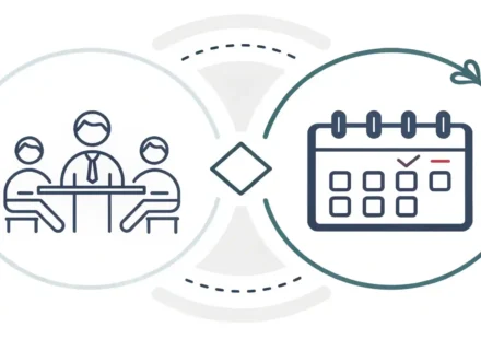 “Right after” vs “Immediately after”: ‘직후’ 영어 표현 완벽 정리 회의 아이콘 바로 뒤에 점심 아이콘이 이어져 '직후'의 시간 순서를 시각적으로 표현하고 옆에 전구 아이콘이 있어 영어 표현 학습을 나타내는 이미지.