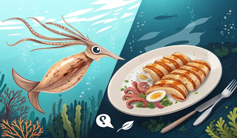 오징어, 영어로 자신 있게 말해보세요: Squid부터 Calamari까지 완벽 정리 오징어와 깔라마리(오징어 요리) 그림, 오징어 관련 영어 표현 학습