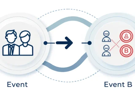 “Not long after” vs “Soon after”: 미묘한 차이와 직후 시간 표현 완벽 정리 두 사건이 짧은 시간 간격을 두고 연이어 발생하는 것을 시각적으로 표현한 이미지, 영어 시간 표현 학습용.