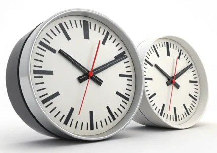 지금은 괜찮아! ‘For now’ vs ‘For the time being’ 완벽 비교 및 임시 표현 총정리 현재와 당분간의 시간 차이를 상징하는 두 개의 시계 아이콘 이미지, 영어 임시 표현 학습.