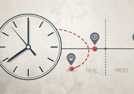 “By that time” vs “At that point”: 정확한 시점 표현 영어로 마스터하기 특정 시점과 완료 시점을 시각적으로 비교하는 시계 이미지, 영어 시간 표현 'By that time'과 'At that point' 차이 설명.