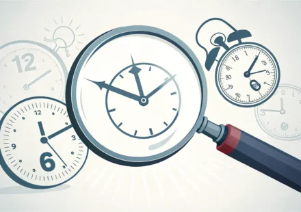 “그때까지” 영어로? Up until then vs Until that point 완벽 정리! 돋보기로 'Up until then'과 'Until that point' 영어 시간 표현의 미묘한 차이를 비교하는 그림