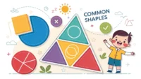 세모를 영어로? 삼각형 관련 필수 영어 표현 완벽 정리 정사각형, 직사각형, 원 등 다양한 도형 그림과 영어 학습을 나타내는 밝은 분위기의 이미지