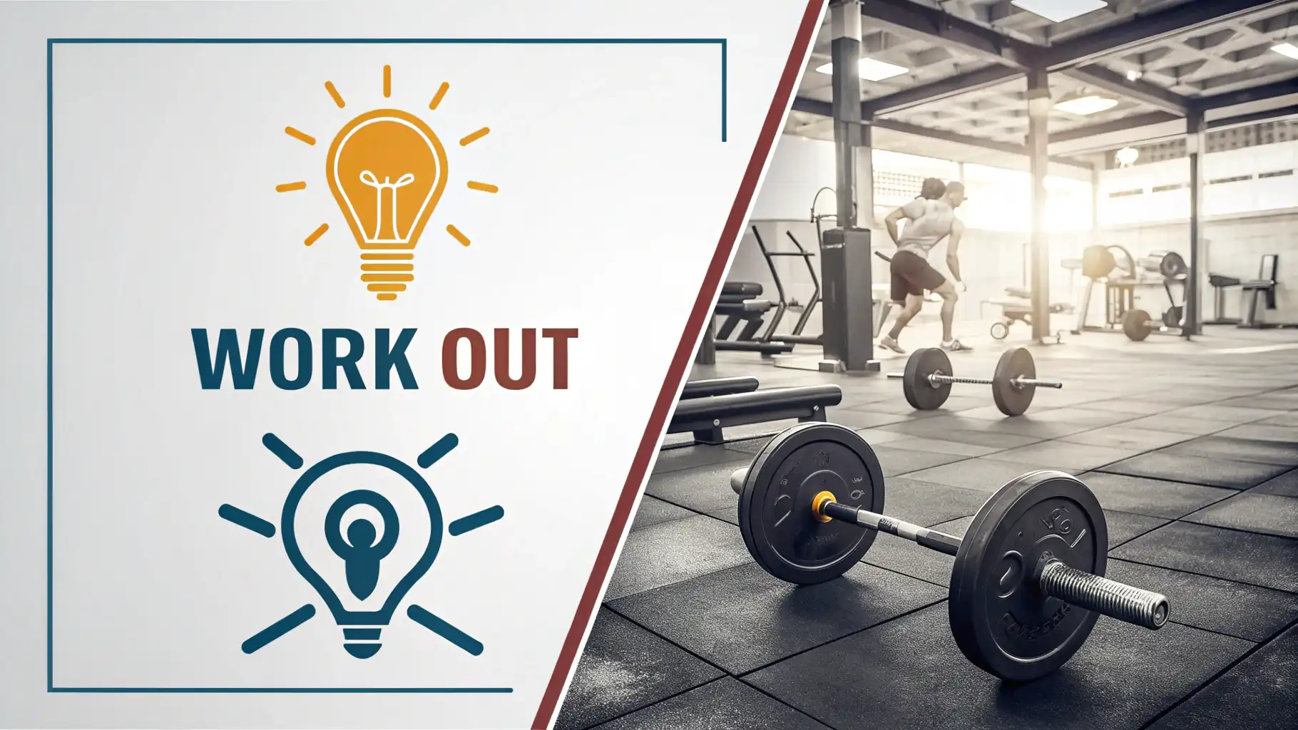 Work out vs Work on: 문제 해결과 작업 진행 영어 표현 정복하기 영어 표현 "Work out"과 "Work on"의 차이를 설명하는 썸네일 이미지: 왼쪽에는 문제 해결을 상징하는 전구, 오른쪽에는 작업 과정을 상징하는 타이핑하는 손.