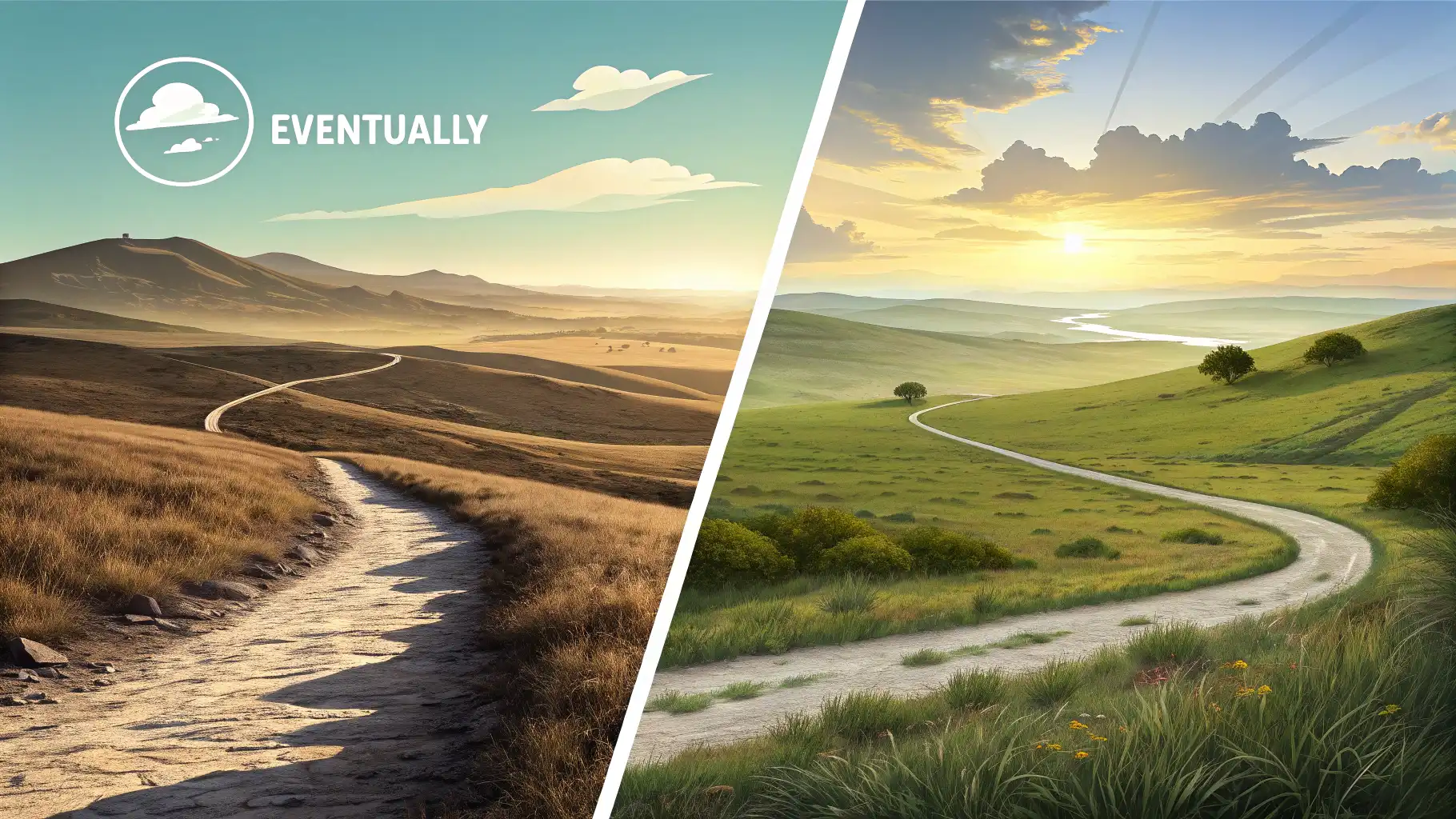 Eventually vs. Finally: 결과에 도달했음을 나타내는 영어 표현 결국, 마침내를 뜻하는 영어 단어 Eventually와 Finally의 미묘한 차이와 결과 도달 표현을 설명하는 썸네일 이미지.