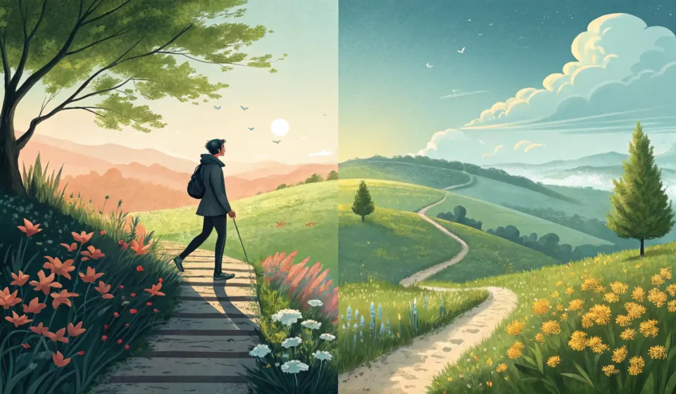 From now on vs. Going forward: 미래를 말하는 정확한 영어 표현법 'From now on'과 'Going forward' 영어 표현의 뉘앙스 차이를 시각적으로 나타내는 이미지: 개인적인 결심과 미래 지향적 계획.