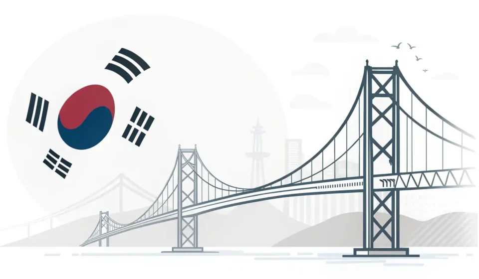 정규직 영어로? Full-time Job 완벽 정복 가이드 정규직 관련 영어 표현 학습을 상징하는 다리와 아이콘 이미지