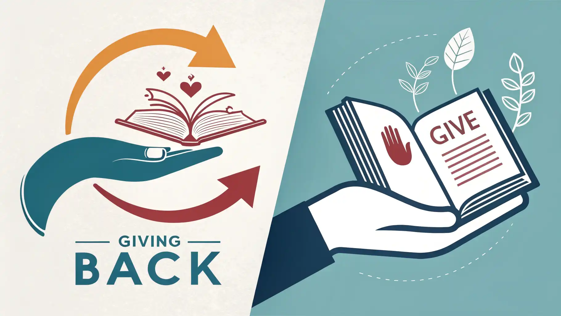 Give back vs Give out: 돌려주고 나눠주는 영어 표현 정복! 영어 표현 'Give back'과 'Give out'의 의미 차이를 시각적으로 보여주는 이미지. 돌려주는 손과 나눠주는 손 아이콘 비교.