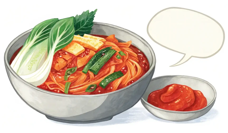 김치를 영어로 어떻게 말할까요? 정확한 표현과 다양한 활용법 알아보기 김치와 영어를 상징하는 말풍선 아이콘 이미지