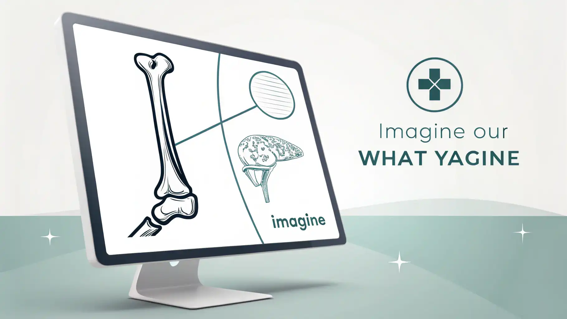 정형외과 영어로 정형외과 관련 영어 표현 학습: 뼈 아이콘과 'Orthopedics', 'Make an appointment' 영어 문구가 적힌 말풍선 일러스트