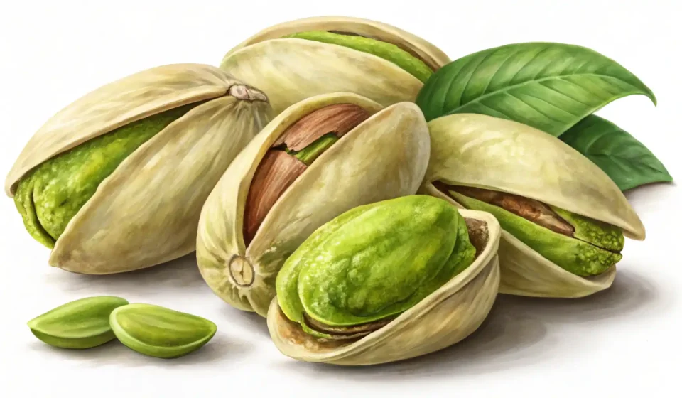 피스타치오 영어로? 쉽고 정확하게 배우는 Pistachio 발음과 표현! 피스타치오 견과류와 영어 발음 및 표현 학습을 나타내는 이미지