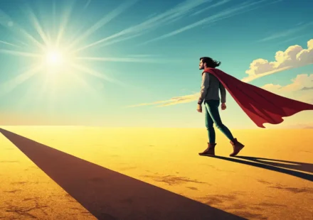 그림자를 영어로 어떻게 표현할까요? Shadow 완벽 정복 가이드 햇빛 아래 사람 그림자와 영어 표현 학습을 나타내는 이미지