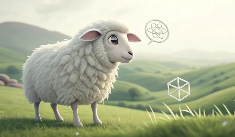 양 영어로 어떻게 말할까요? Sheep 완벽 정복 가이드 귀여운 양이 영어 학습을 상징하는 아이콘을 바라보는 일러스트 썸네일