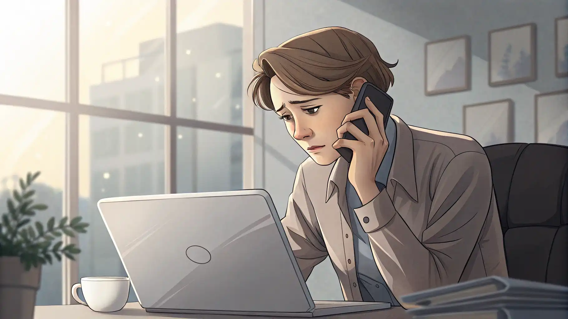 스트리밍 서비스 문제, 영어로 해결하기: 헬프데스크 필수 표현 1 스트리밍 서비스 문제로 고객 지원팀과 영어로 대화하는 상황 그림