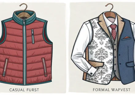 조끼를 영어로? Vest부터 Waistcoat까지, 상황별 완벽 정리 캐주얼 조끼와 정장 조끼 이미지와 함께 영어 표현 학습을 나타내는 아이콘