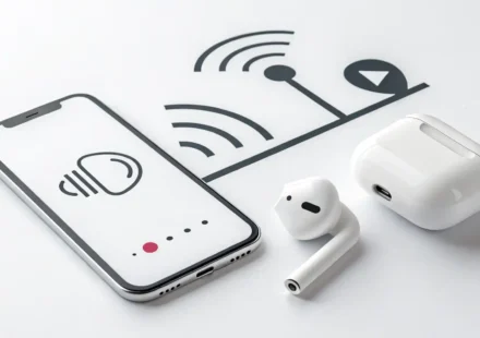 무선이어폰 영어로? 이제 자신 있게 말해보세요! 무선이어폰 관련 영어 표현 배우기 - 이어버드와 학습 아이콘 이미지