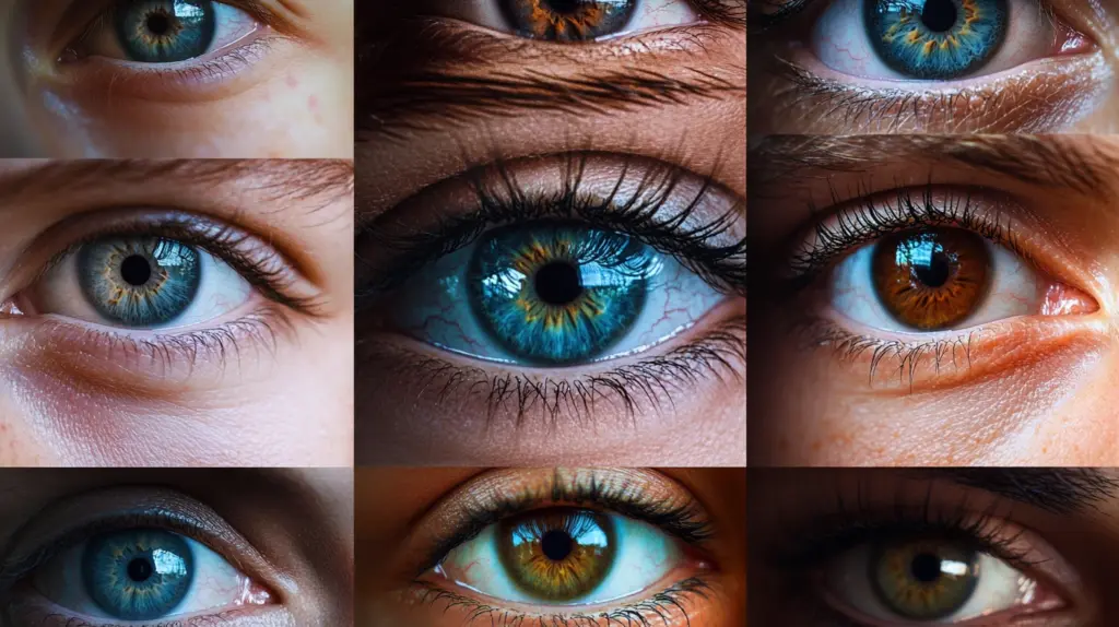 Collage of eyes showing different expressions