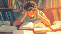 괴롭다 영어로, 공부 스트레스로 고민하는 학생 일러스트