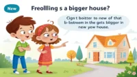 A sibling negotiating who gets the bigger bedroom in a new house. 영어 학습 이미지