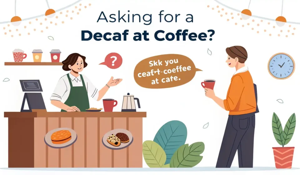 Asking for a decaf coffee at a café [English Conversation] 영어 학습 이미지