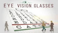 백내장 관련 영어 표현 학습을 나타내는 이미지: 영어 단어 'Cataract', 'Blurry Vision'이 적힌 시력 검사표 스타일의 그래픽.