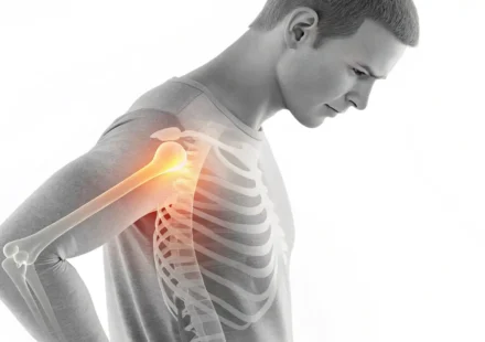 팔꿈치 영어 단어 및 표현 학습을 상징하는 그래픽 이미지.