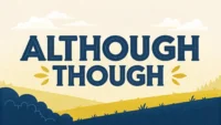 'Although'와 'Though' 영어 양보절 접속사 사용법 배우기 디지털 일러스트 썸네일