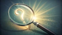 영어로 '알아내다', '발견하다'를 의미하는 'Find out' 표현 학습을 상징하는 돋보기와 물음표, 느낌표 이미지 썸네일