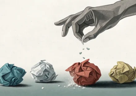 'Get rid of' 영어 표현: 불필요한 것을 버리는 행동과 영어 학습을 상징하는 이미지.