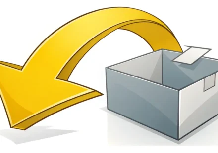 뒤를 뜻하는 영어 표현: 뒤쪽 방향을 가리키는 노란색 화살표 그래픽.