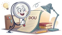 돋보기로 영어 문서의 'Double-check?' 부분을 확인하며 영어 표현을 배우는 것을 나타내는 이미지