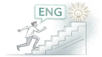 영어로 노력을 표현하는 다양한 방법을 알려주는 콘텐츠 섬네일: 'Effort', 'Try Hard' 같은 영어 단어와 함께 영어 실력 향상이라는 목표를 향해 노력하는 사람의 모습.