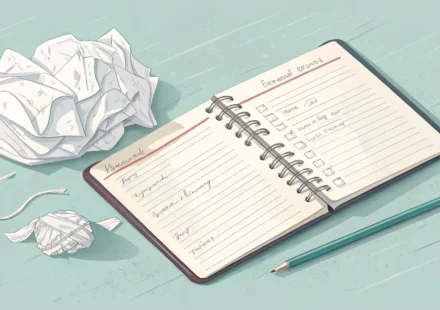 실패 경험을 영어로 표현하는 방법을 배우는 과정을 상징하는 이미지