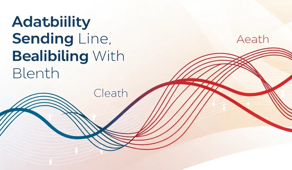 유연함 관련 영어 표현을 시각적으로 나타내는 이미지: 부드럽게 휘어진 선과 달력, 말풍선 아이콘