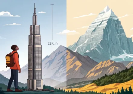 다양한 높이(키, 건물 높이, 고도)를 영어로 표현하는 법을 시각적으로 보여주는 그림