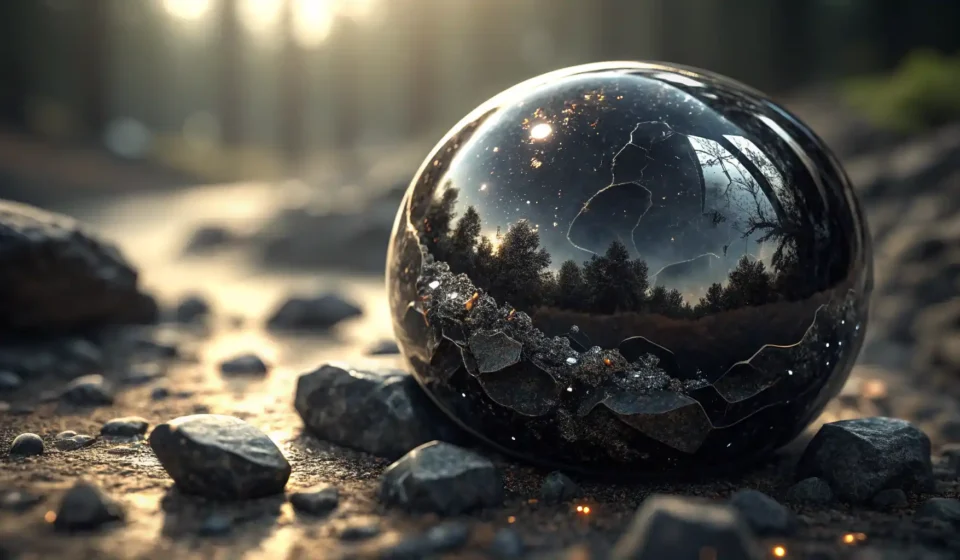 매끄럽고 반짝이는 표면의 광택과 영어 표현 학습을 시각적으로 나타낸 이미지