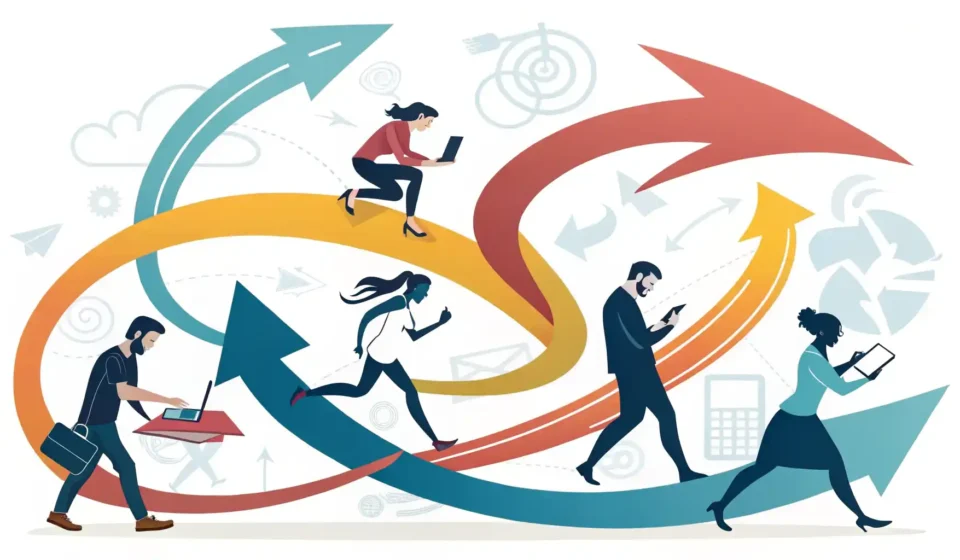 움직임 관련 영어 표현 배우기: 다양한 동작과 방향을 나타내는 이미지